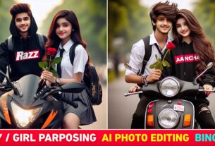 Boy And Girl Parposing Ai Photo Editing | Bing Image Creator