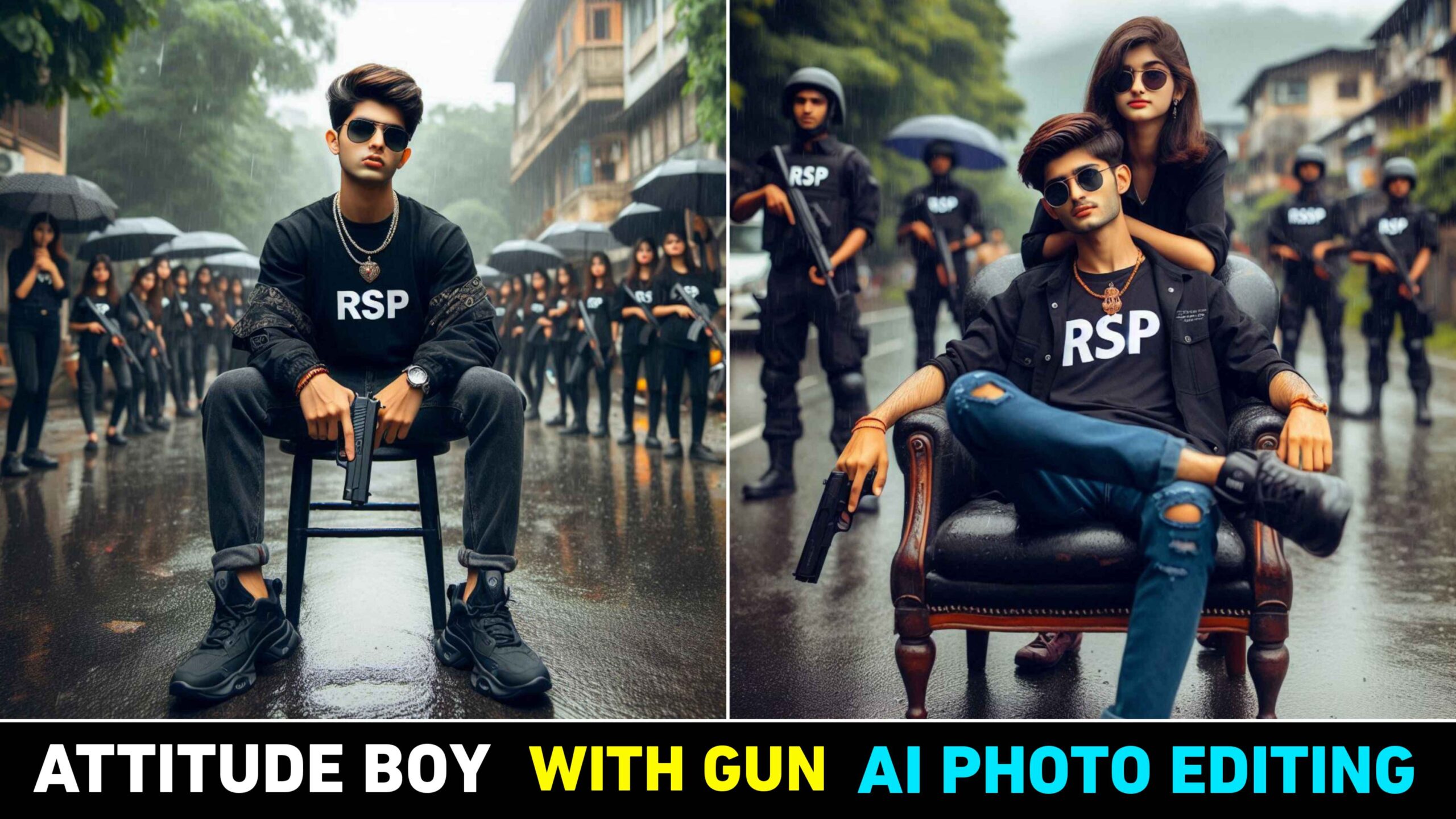 Attitude Boy With Gun Ai Photo Editing | Bing Image Creator