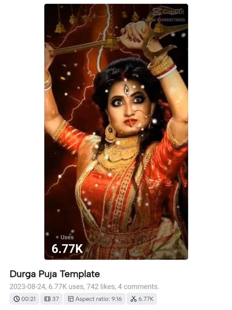 Navratri Capcut Template