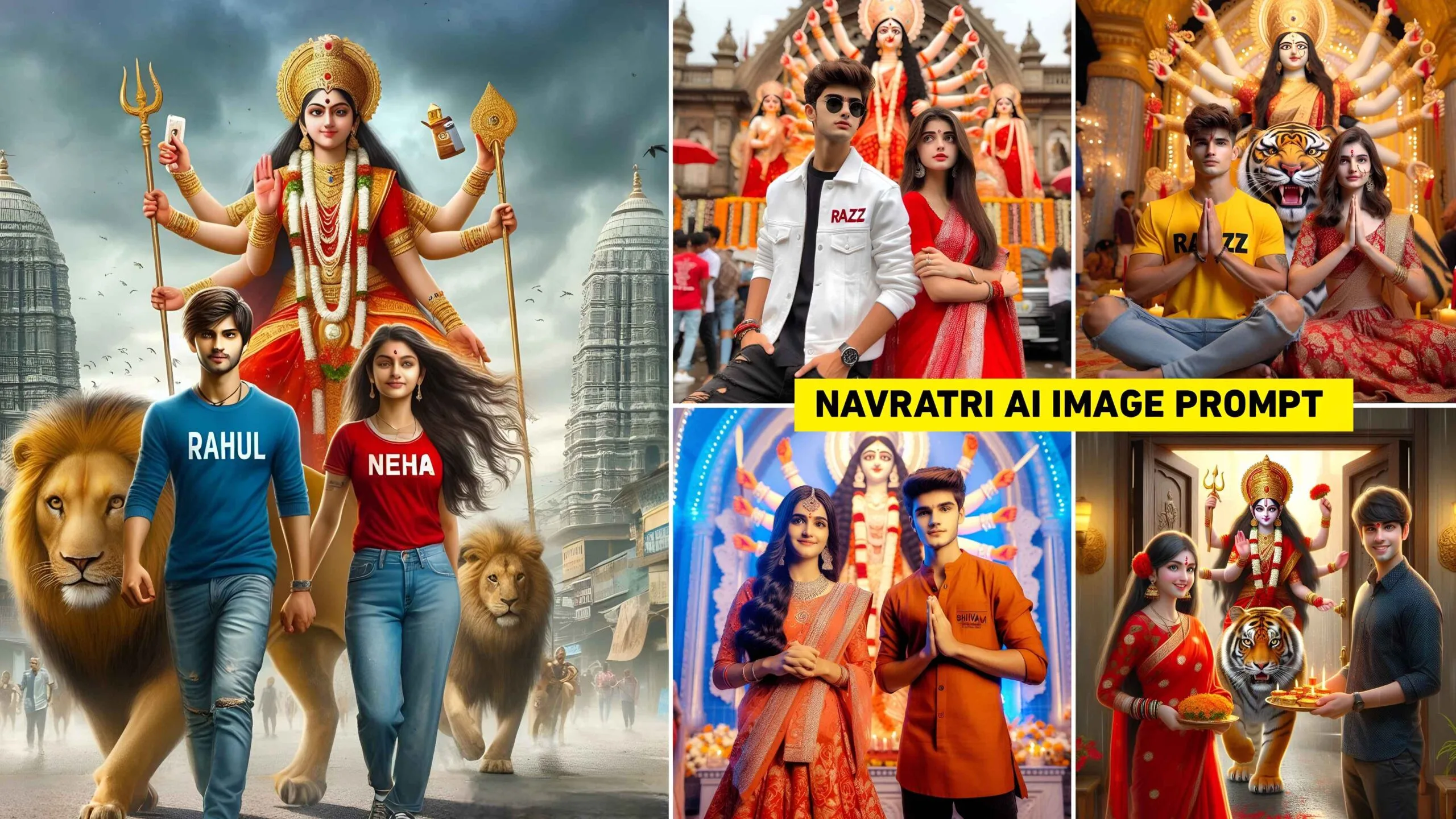 Navratri Couple Name Ai Image Prompt | Bing Image Creator