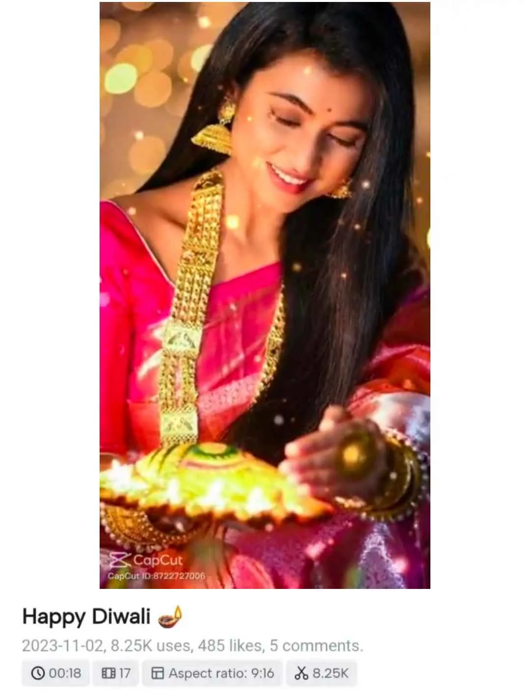 Diwali Capcut Template Link