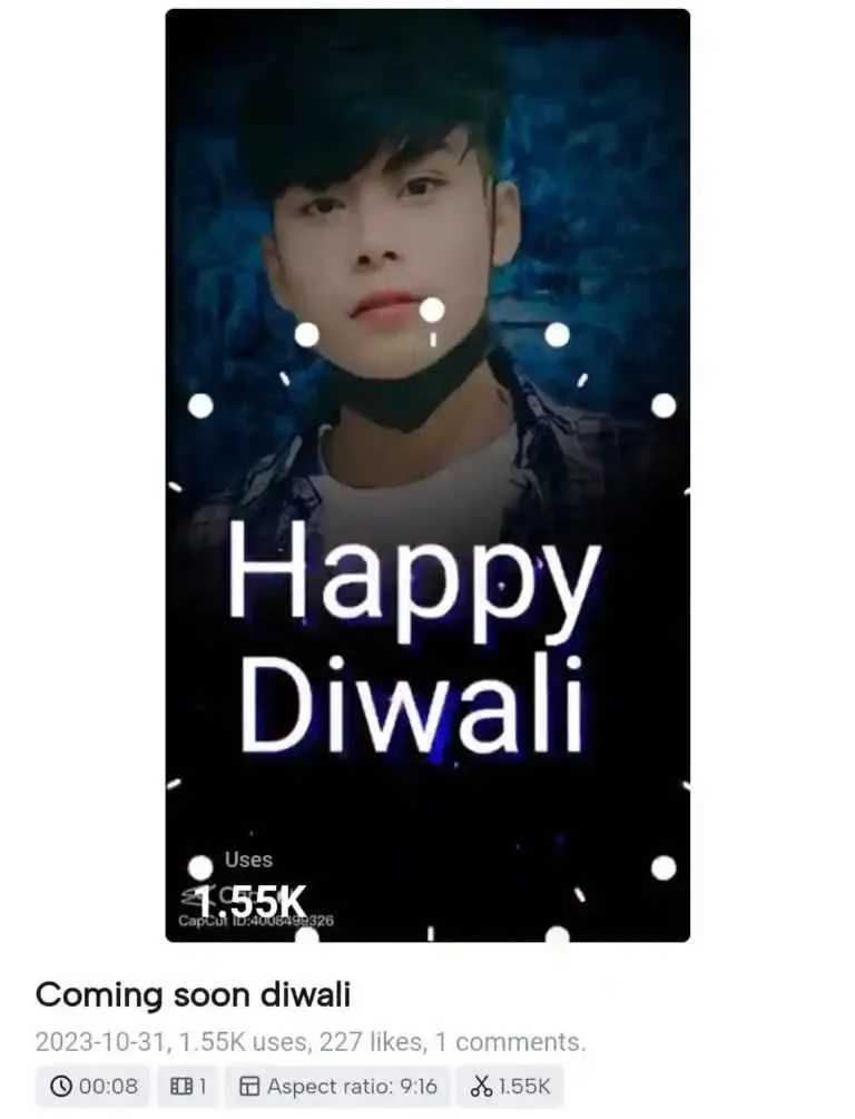 Happy Diwali Capcut Template