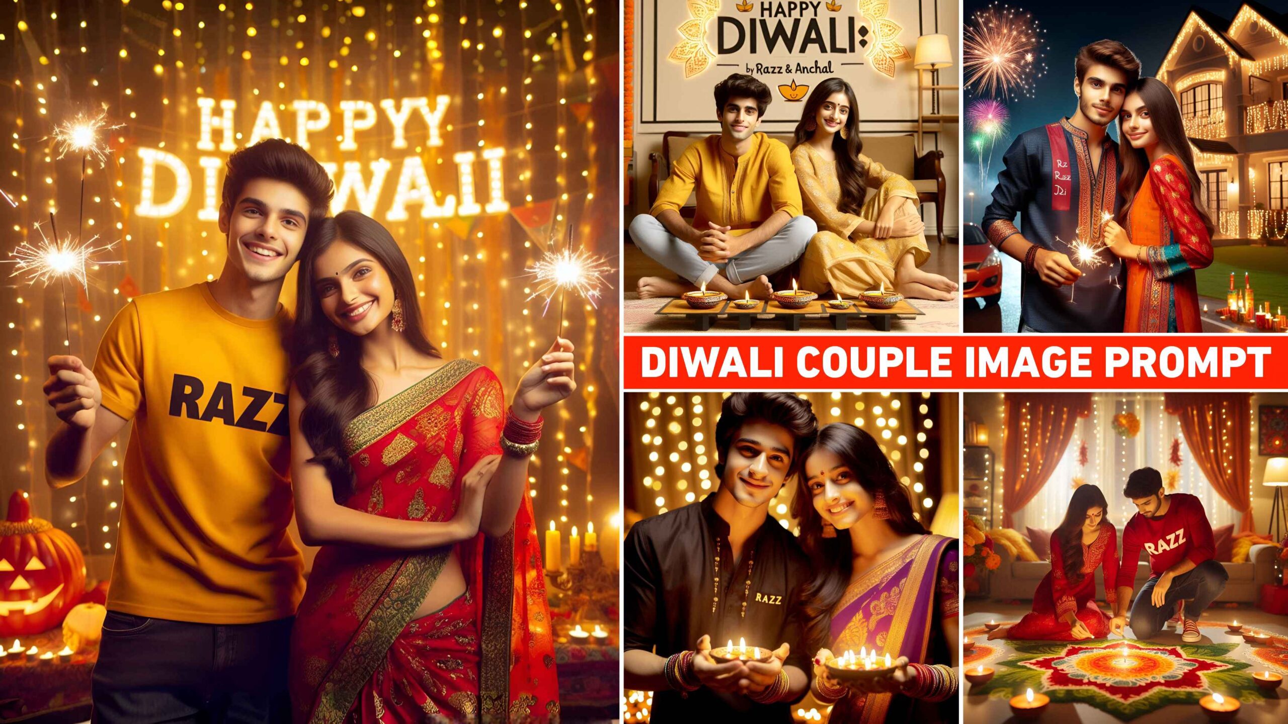 Diwali Couple Name Ai Photo Editing | Bing Image Creator