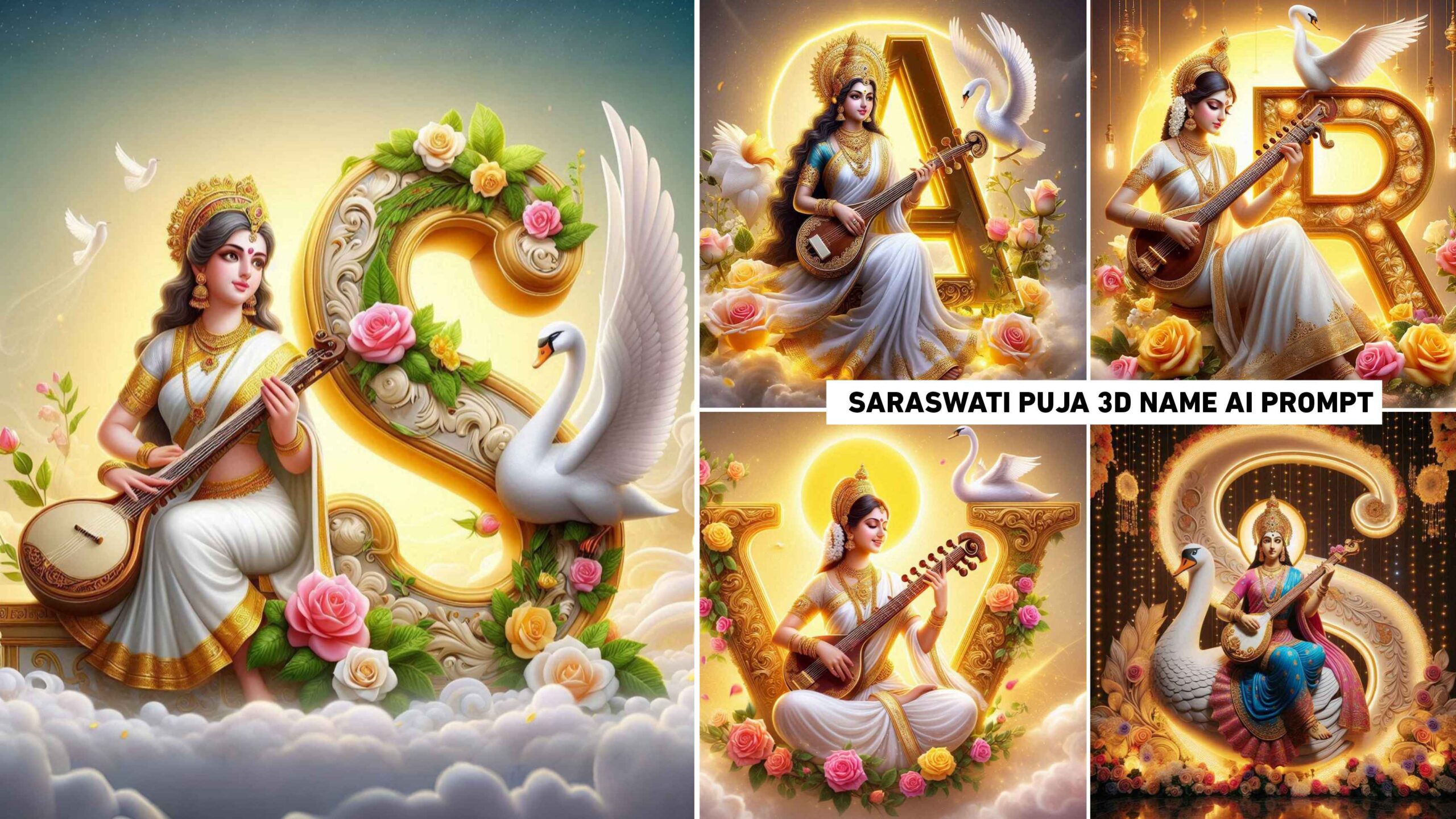 Saraswati Puja 3d Name Art Ai Photo Editing - Bing Image Creator