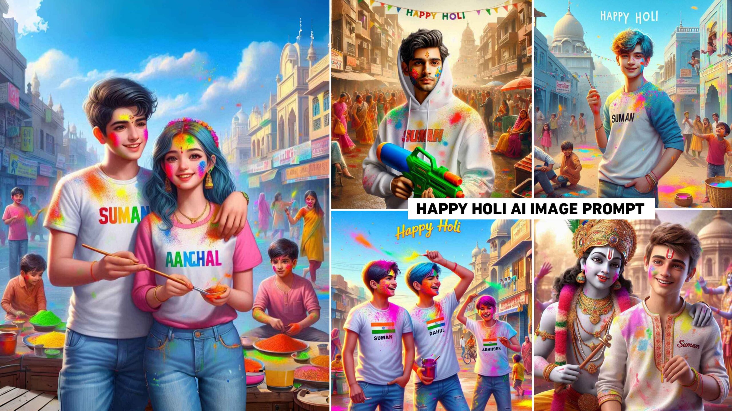 Happy Holi Ai Photo Editing Prompt 2025 | Bing Image Creator