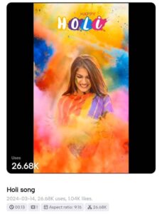 Happy Holi Capcut Template Link 2025