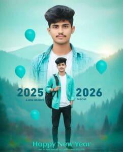 Happy new year 2026 double exposure prompt