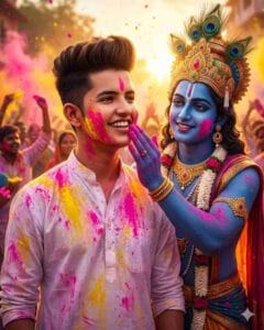 Krishna holi prompts
