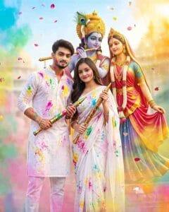 Radha krishna holi photo editing
