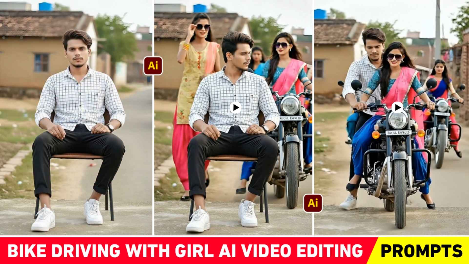 Girl Bike Driving With Boy Ai Video Editing - Flow Ai