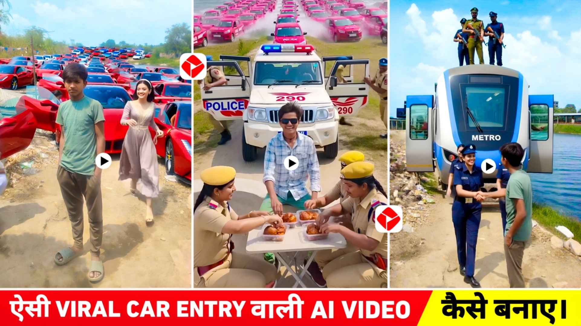 Instagram Viral Police Car Entry Ai Video Editing | Car Entry Prompt