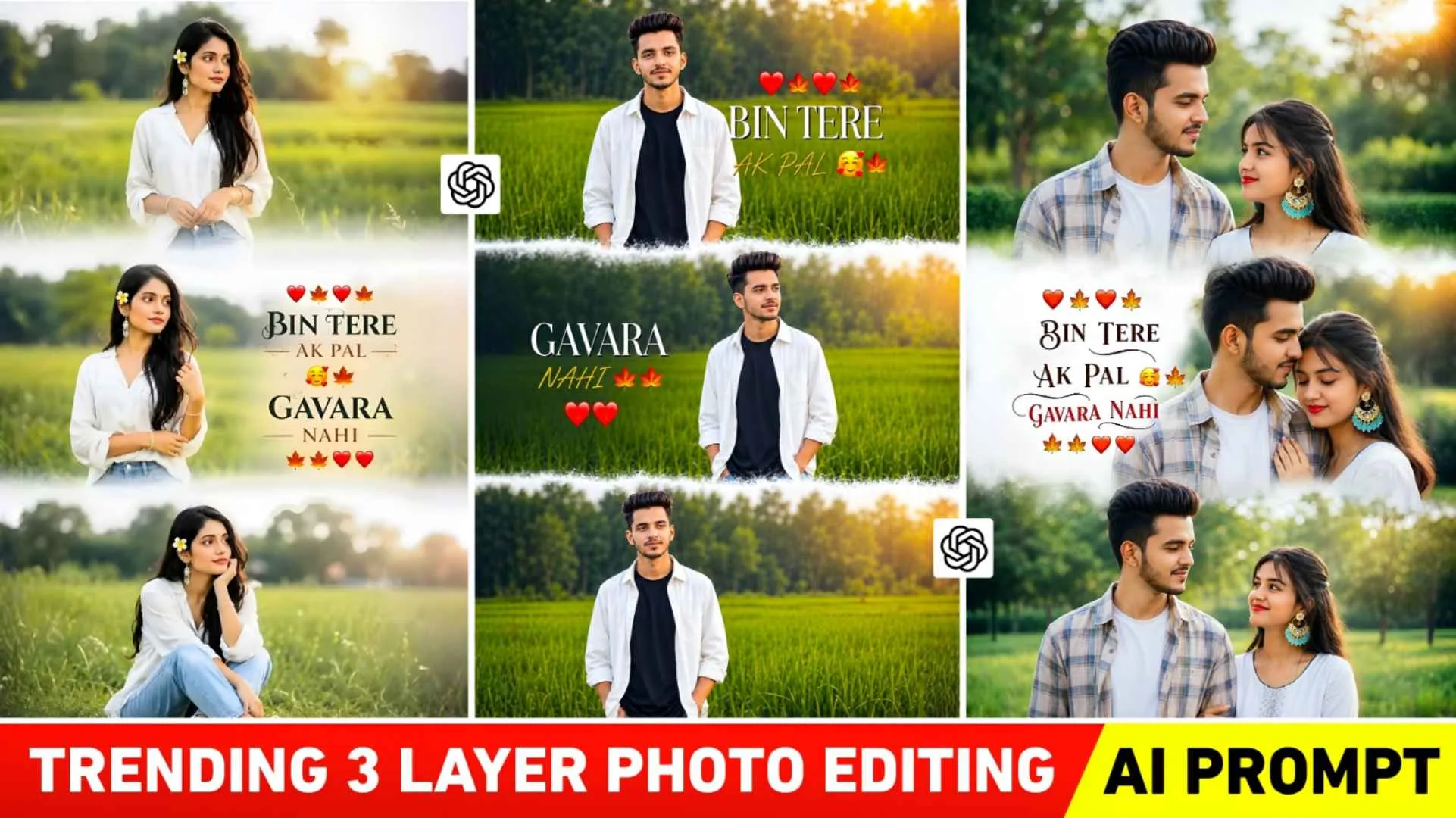 New Trending 3 Layer Ai Photo Editing Prompts | Boy Girl & Couple