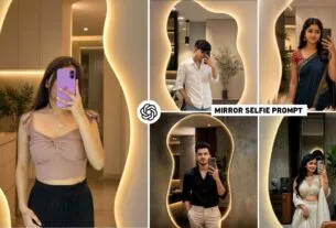 Glowing Mirror Selfie Ai Editing Prompts | Mirror Selfie Prompt