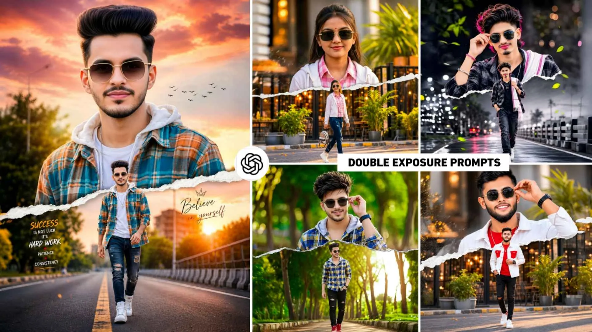 Torn Paper Effect Double Exposure Ai Editing Prompt | Chatgpt Ai