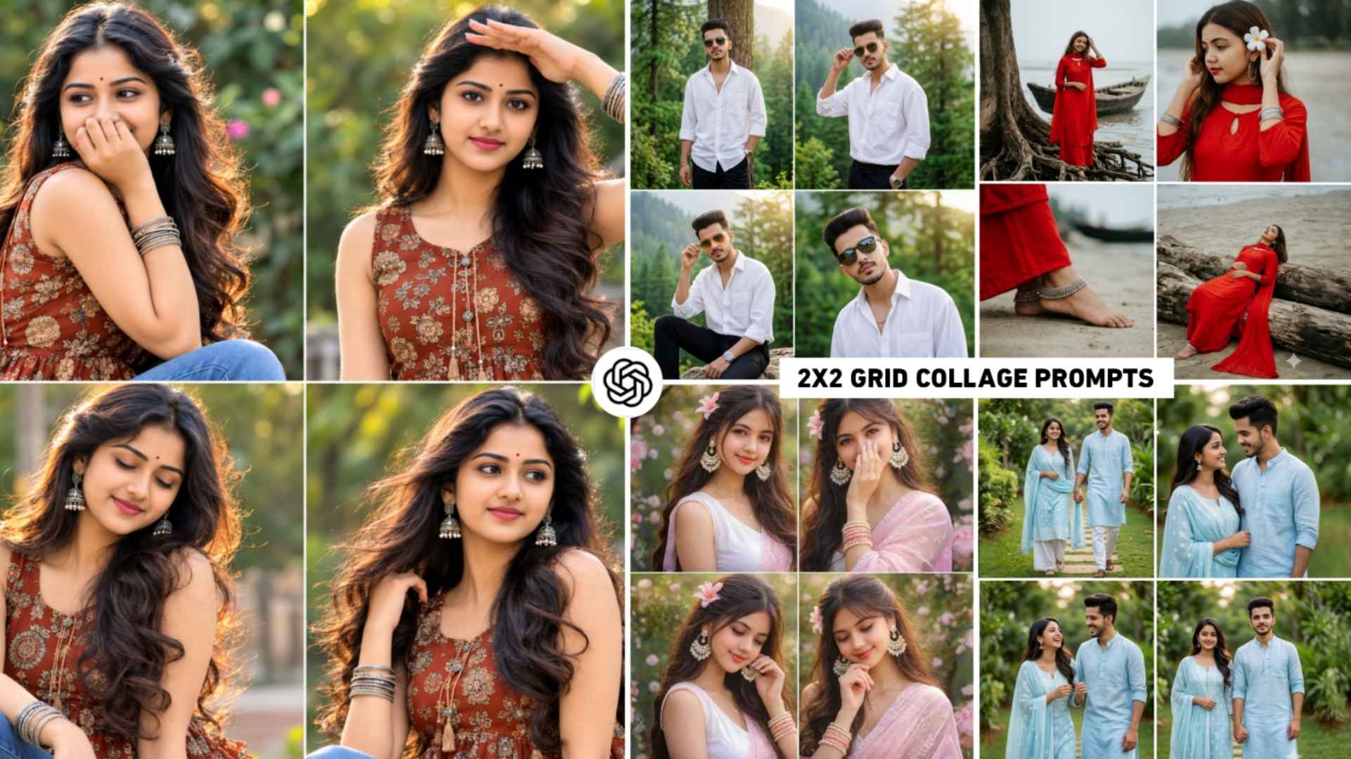 2X2 Grid Collage Ai Photo Editing Prompts | Chatgpt Photo Editing