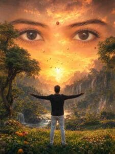 Girl Eyes In Sky Prompt
