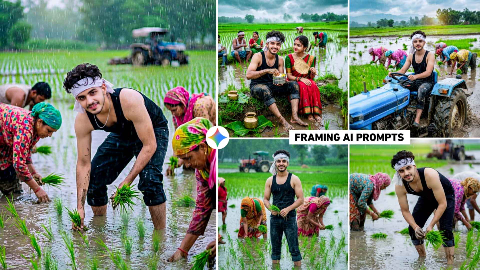 Indian Paddy Farming Ai Photo Editing Prompts | Gemini Ai