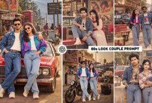 Trending 80s Look Couple Photo Editing Prompt | 80s Look Prompt