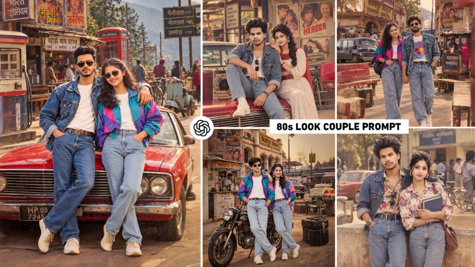 Trending 80s Look Couple Photo Editing Prompt | 80s Look Prompt