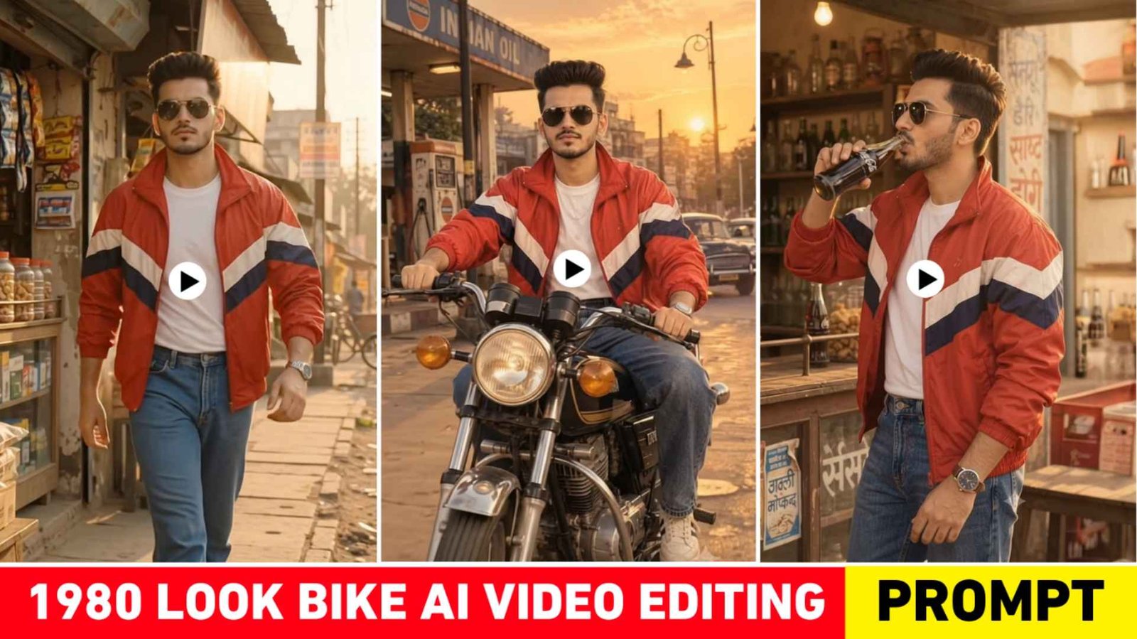 Viral 80s Bike Ai Video Editing Prompt | 80s Bike Video Prompt